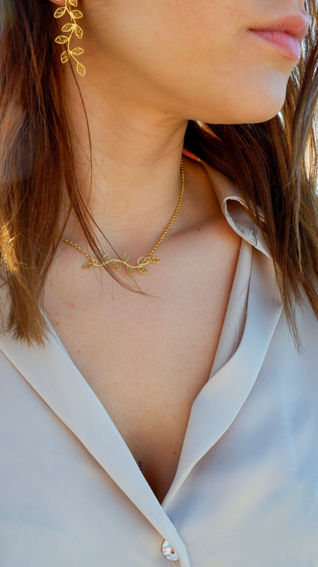 Branches I Colar Banhado em Ouro