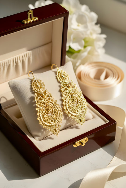 Brincos da Rainha (banhado em Ouro)