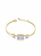 Anne IV Bracelete Banhada em Ouro com Pedra Transparente