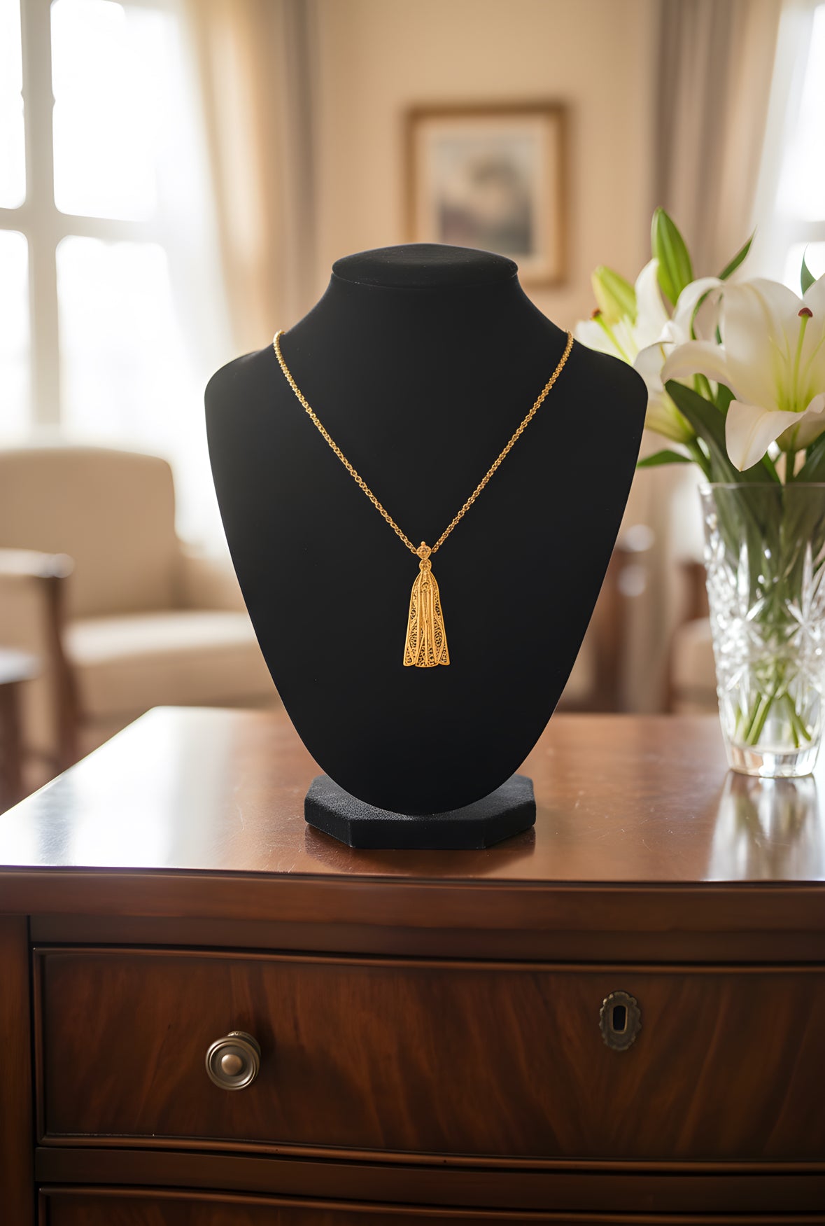 Nossa Sra Fátima (banhado em Ouro)