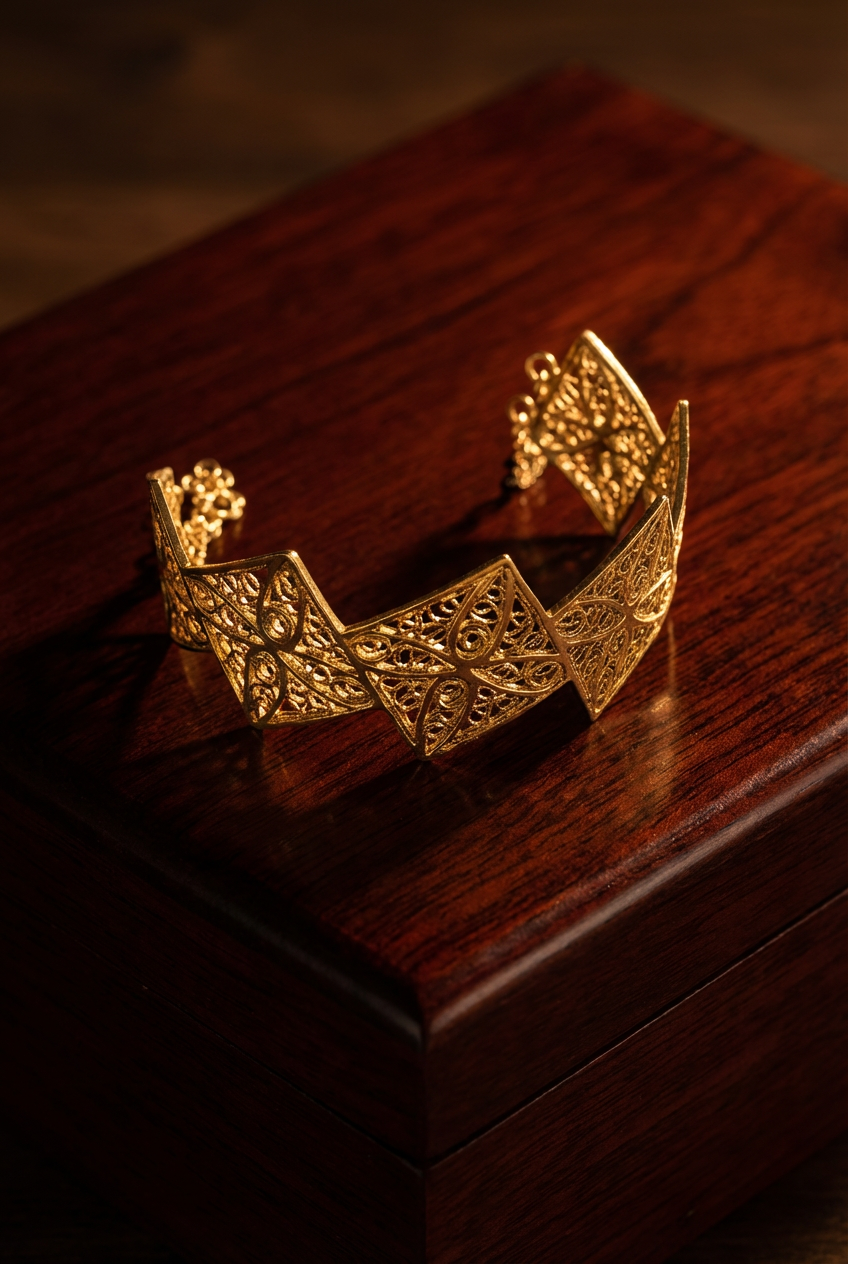 Maharaja IV Bracelete Banhada em Ouro