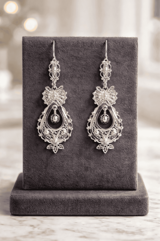 Brincos de Princesa (Prateado) 5cm