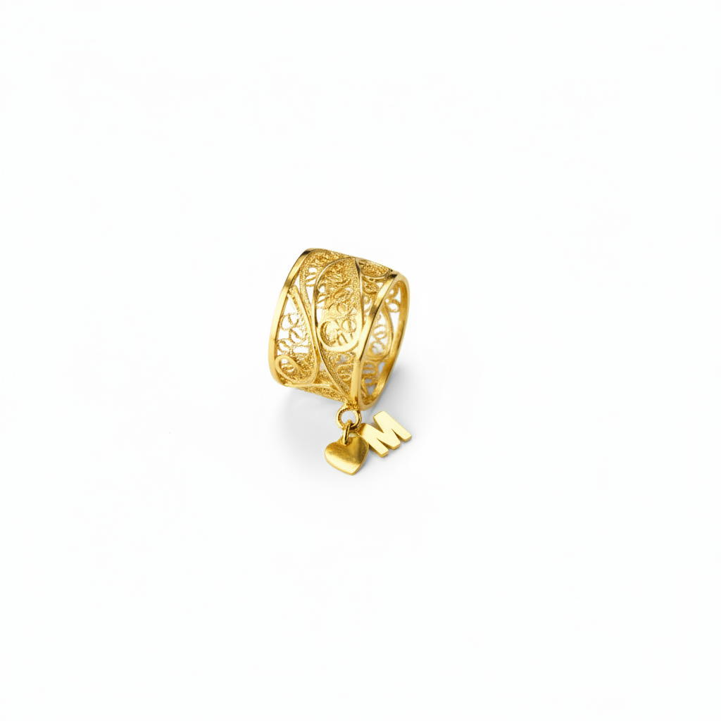 Mary III Anel Banhado em Ouro