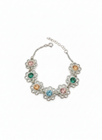 Hampton IV Pulseira Prateada com Pedras Coloridas