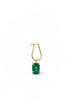 Bella II Brincos Banhados em Ouro com Pedra Verde Esmeralda