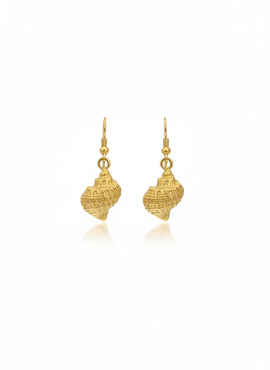 Búzio II Brincos Banhados em Ouro