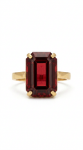 Bella III Anel Banhado em Ouro com Pedra Vermelho Tormalino