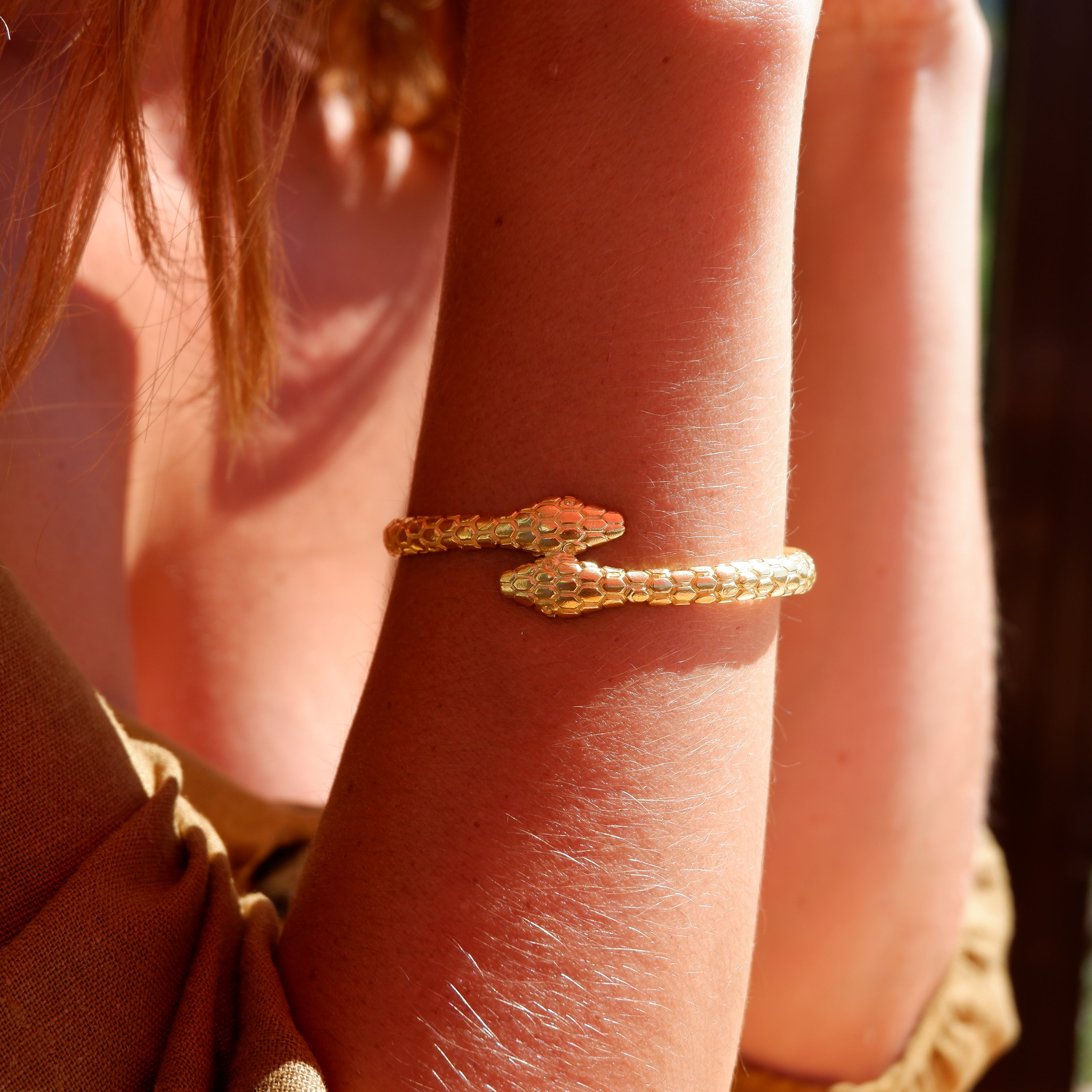 Cobra IV Bracelete Banhada em Ouro